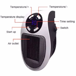 Portable Plug in Wall Space Heater Digital Timer Electric Personal Heater Fan US